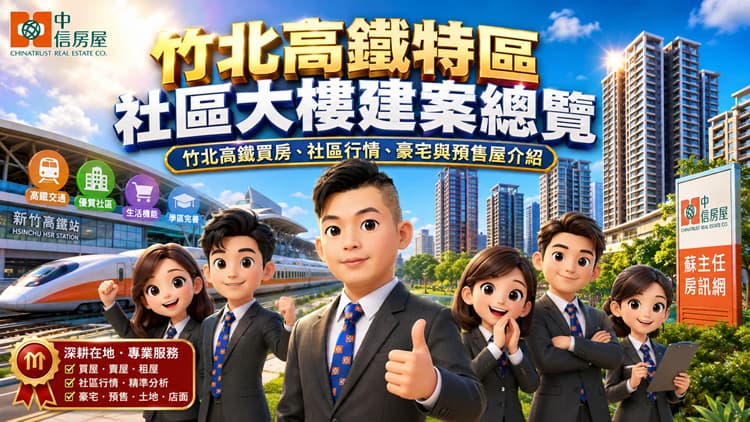 竹北高鐵特區社區大樓建案總覽|竹北高鐵買房、社區行情、豪宅與預售屋介紹